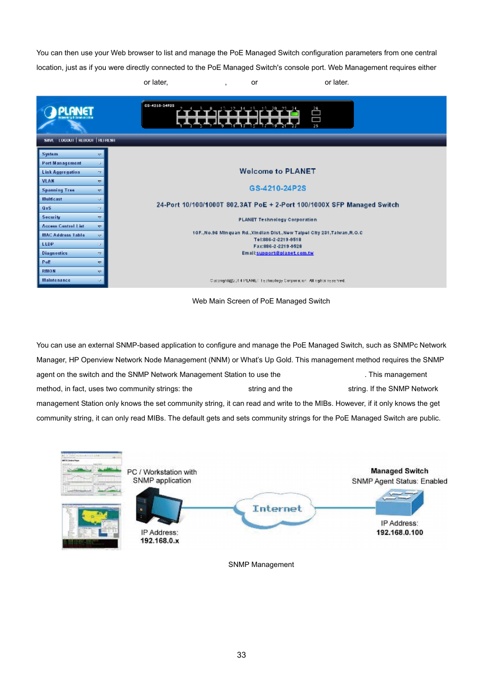 5 snmp-based network management | PLANET GS-4210-24P2S User Manual | Page 33 / 346