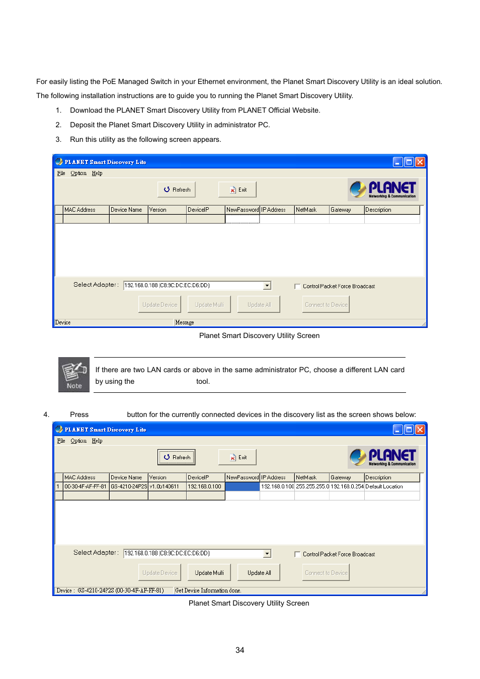 6 planet smart discovery utility | PLANET GS-4210-24P2S User Manual | Page 34 / 346