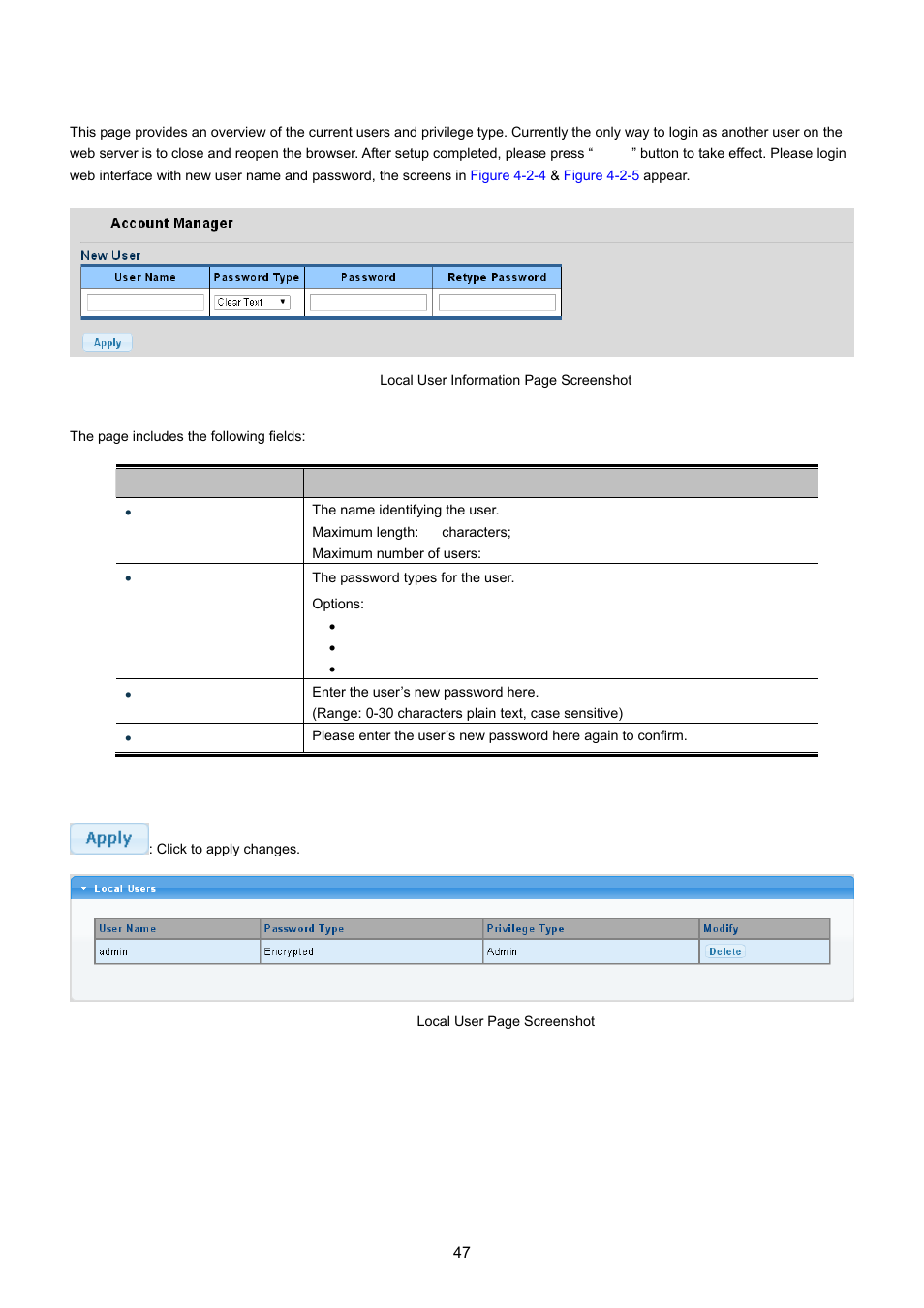 3 user configuration | PLANET GS-4210-24P2S User Manual | Page 47 / 346