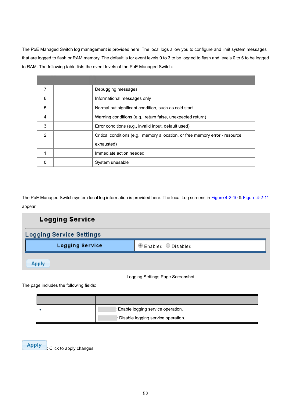 5 log management, 1 logging service | PLANET GS-4210-24P2S User Manual | Page 52 / 346