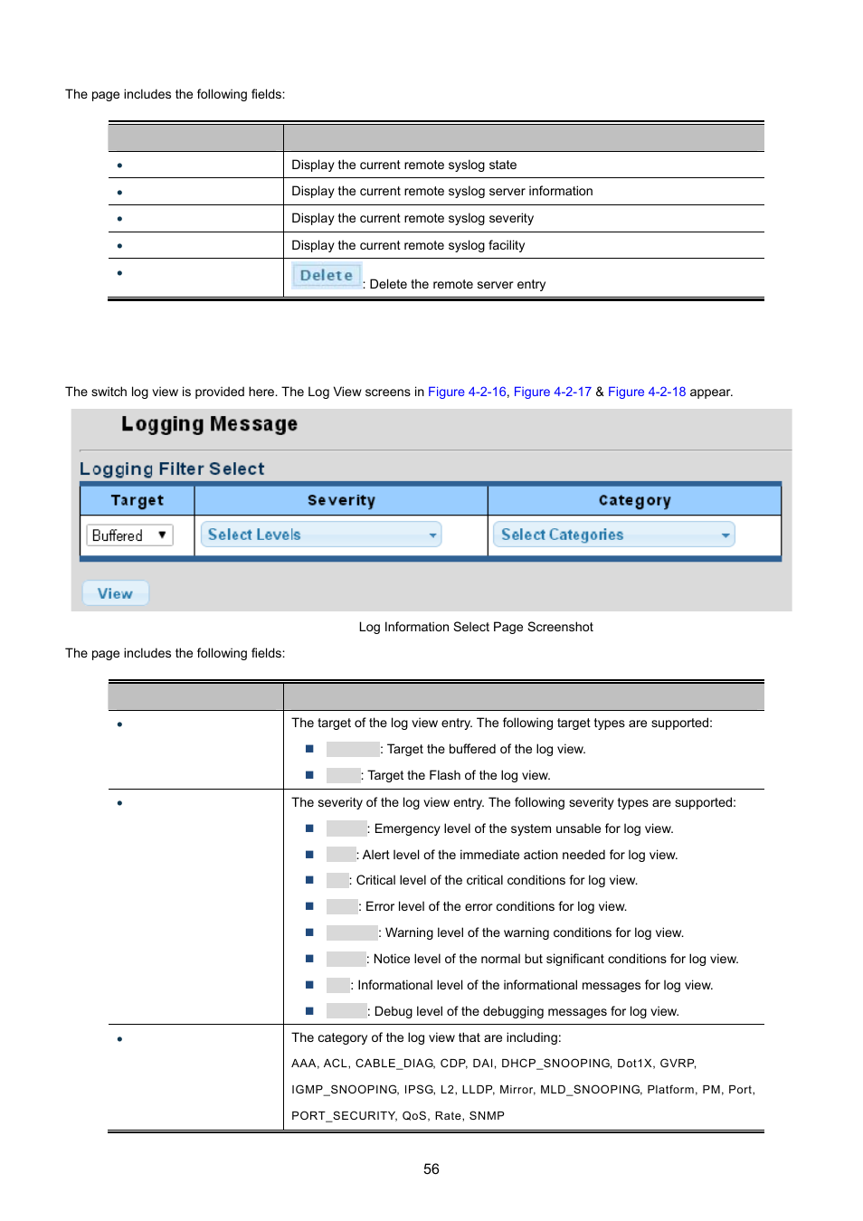 4 logging message | PLANET GS-4210-24P2S User Manual | Page 56 / 346