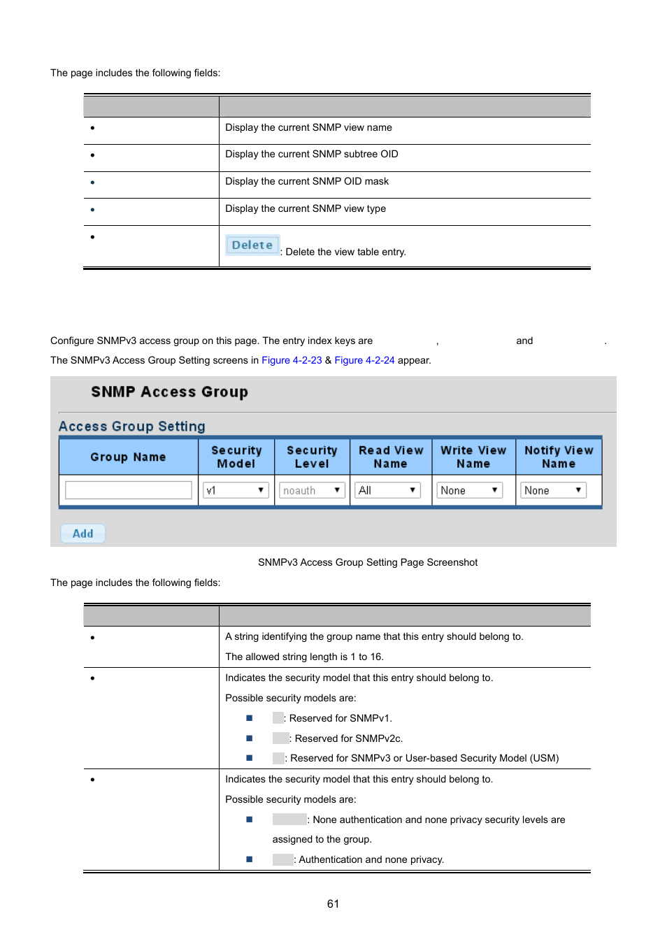 4 snmp access group | PLANET GS-4210-24P2S User Manual | Page 61 / 346