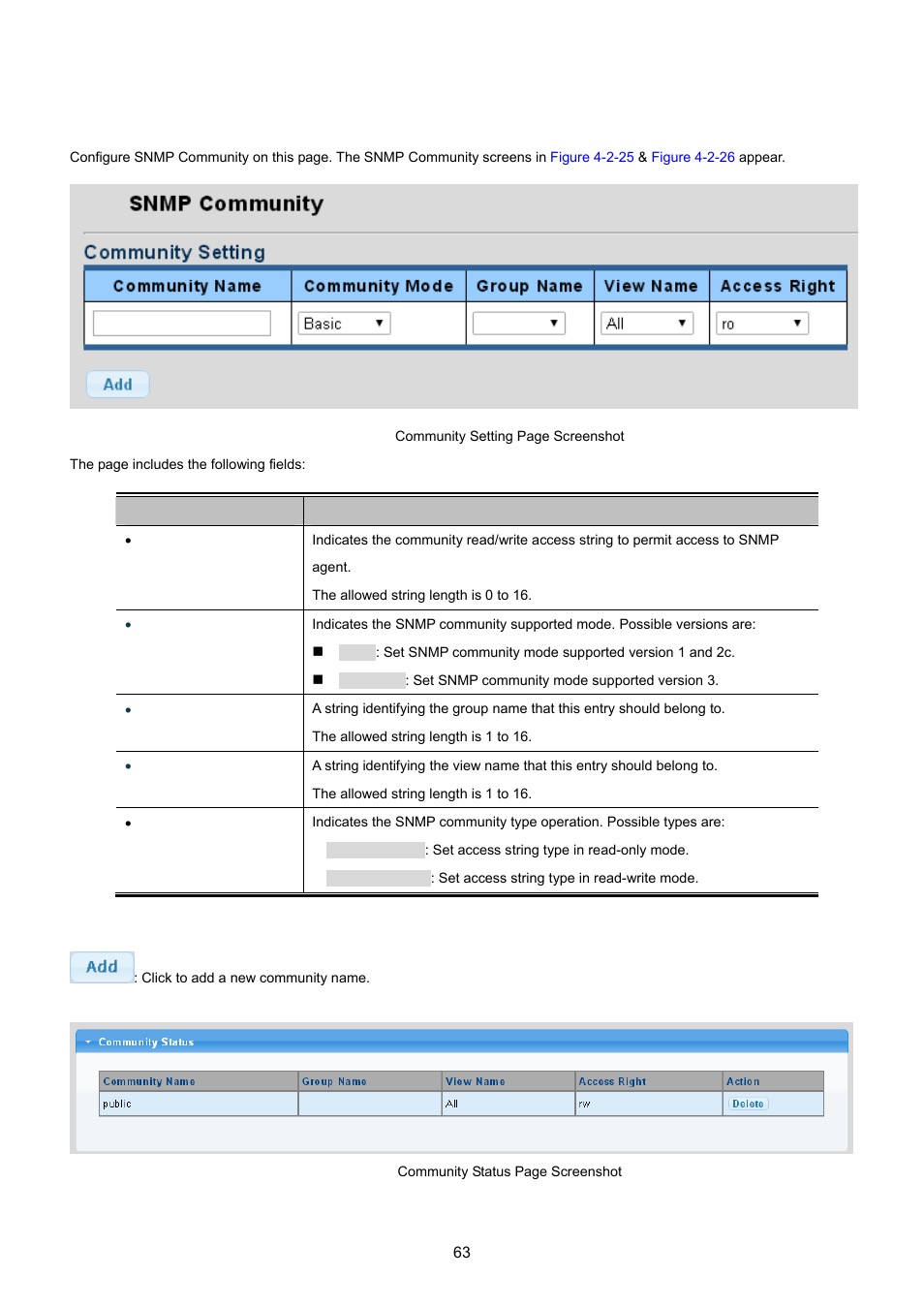 5 snmp community | PLANET GS-4210-24P2S User Manual | Page 63 / 346