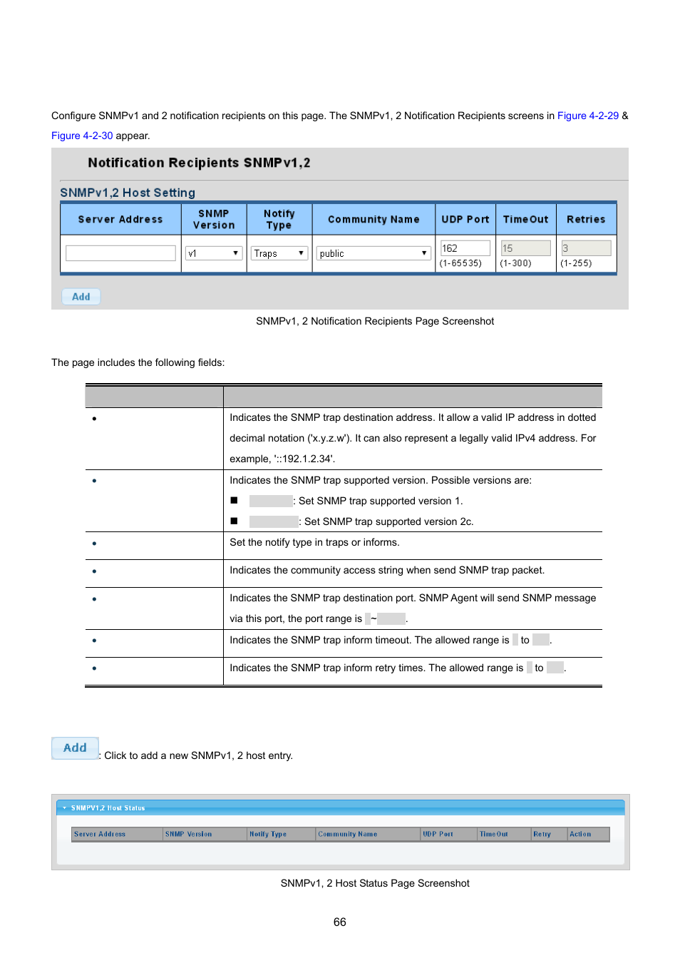 7 snmpv1, 2 notification recipients | PLANET GS-4210-24P2S User Manual | Page 66 / 346