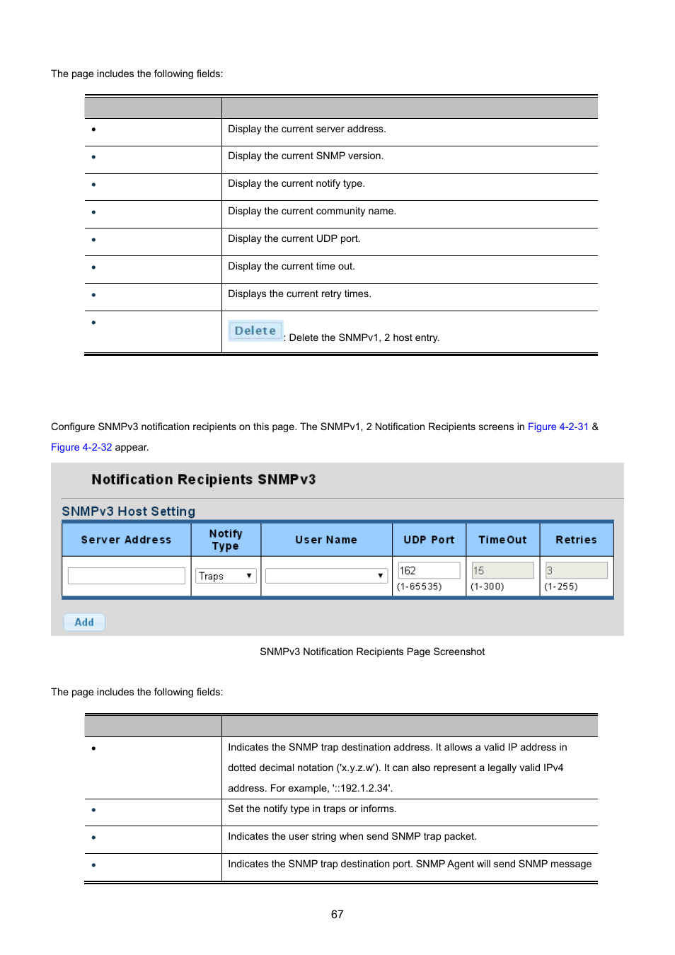 8 snmpv3 notification recipients | PLANET GS-4210-24P2S User Manual | Page 67 / 346