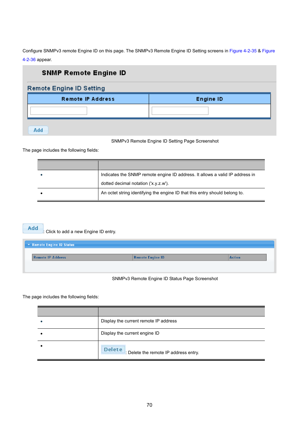 10 snmp remote engine id | PLANET GS-4210-24P2S User Manual | Page 70 / 346