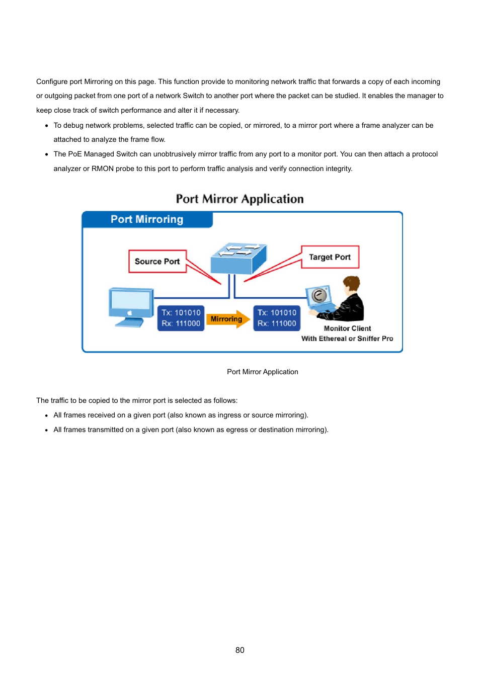 4 port mirroring | PLANET GS-4210-24P2S User Manual | Page 80 / 346