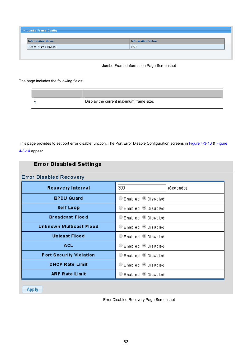 6 port error disabled configuration | PLANET GS-4210-24P2S User Manual | Page 83 / 346