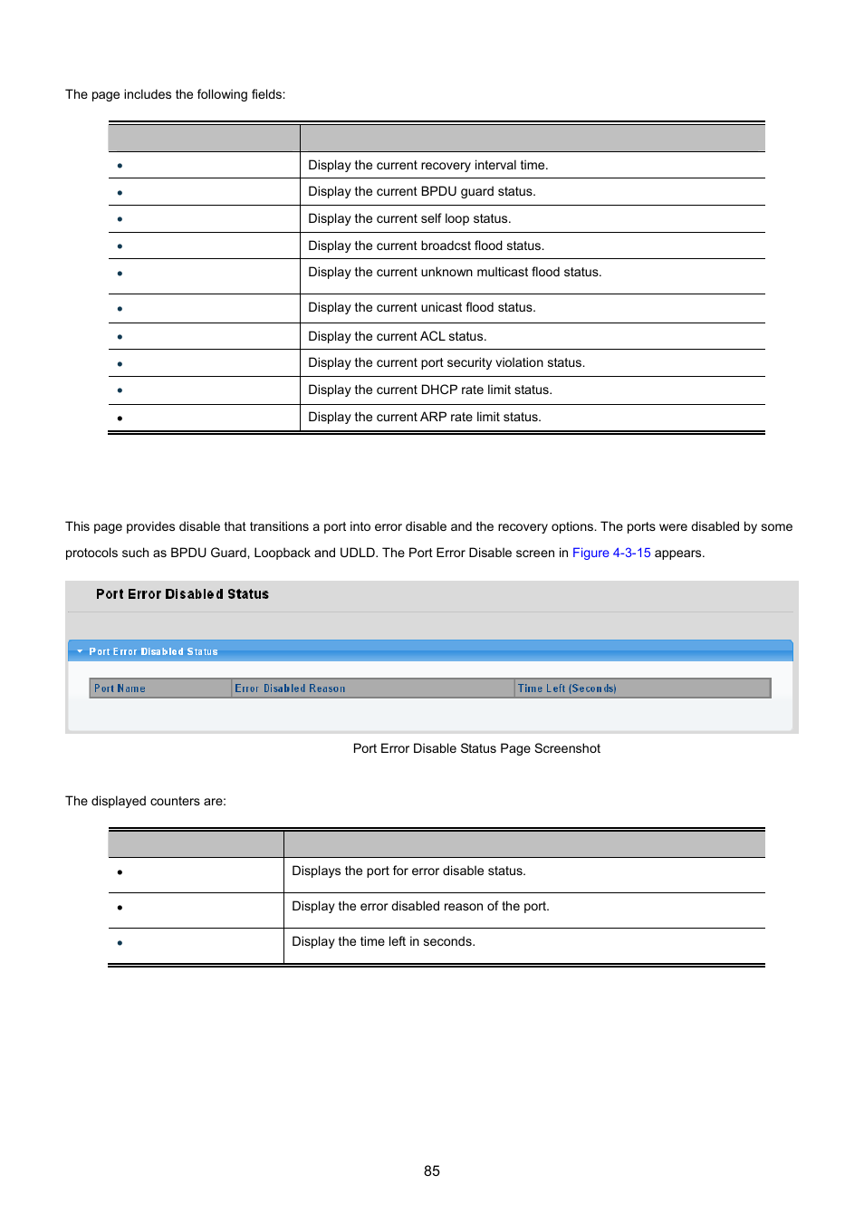 7 port error disabled status, 7 port error disabled, Status | PLANET GS-4210-24P2S User Manual | Page 85 / 346