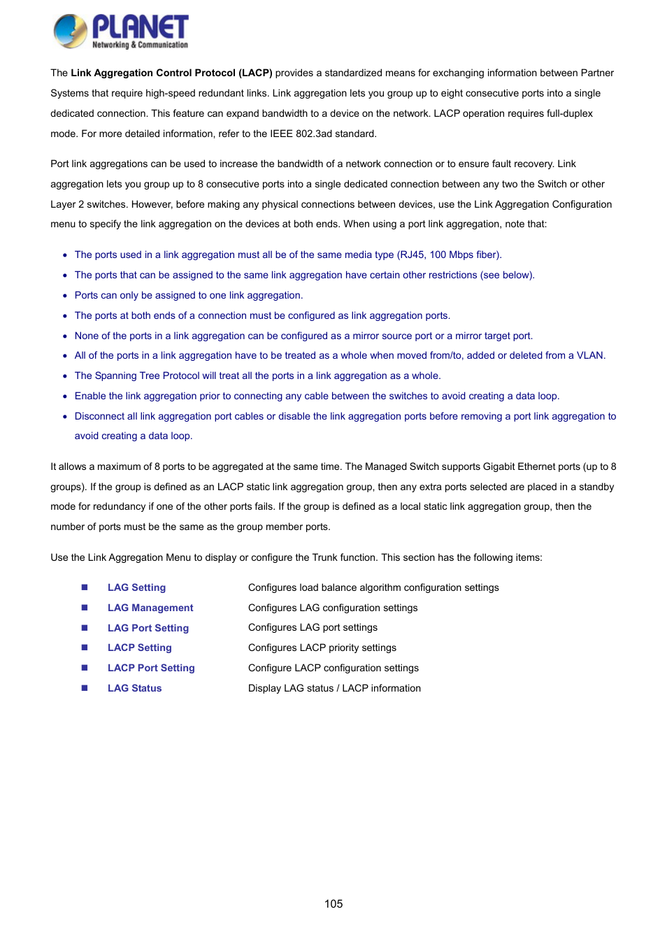 PLANET GS-4210-8P2S User Manual | Page 105 / 353