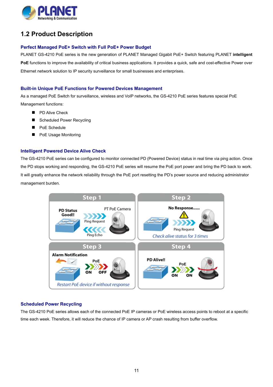 2 product description | PLANET GS-4210-8P2S User Manual | Page 11 / 353