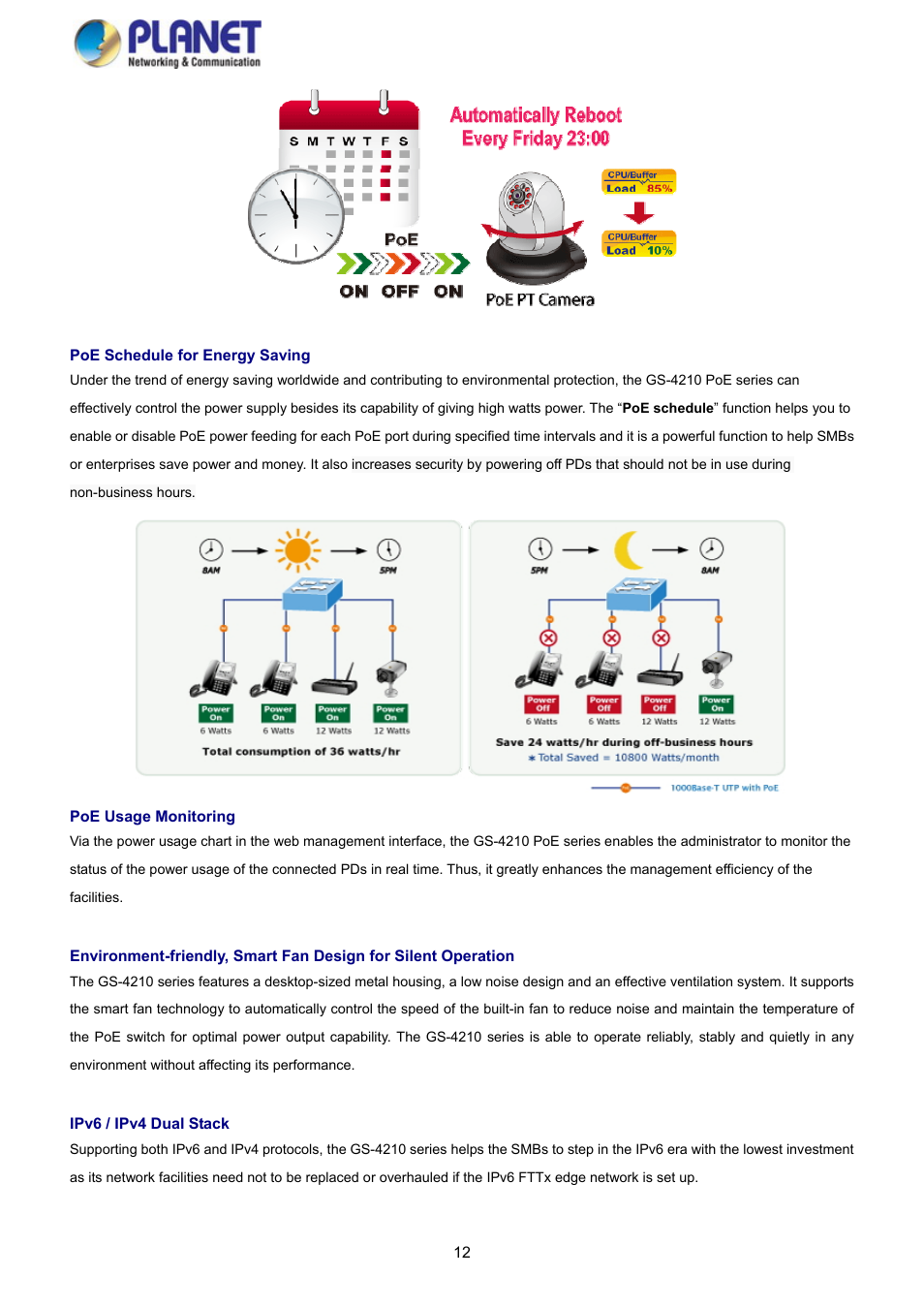 PLANET GS-4210-8P2S User Manual | Page 12 / 353