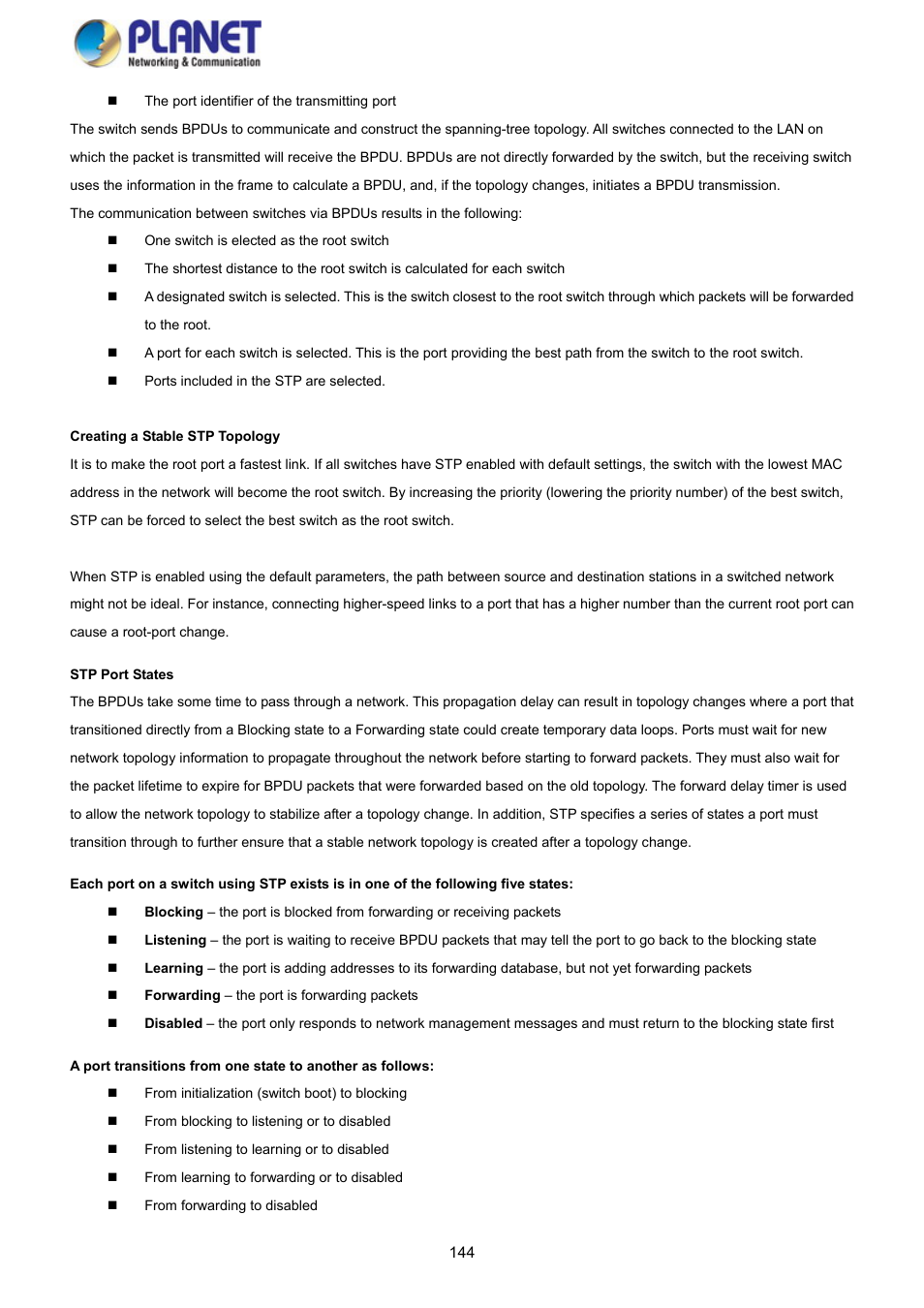 PLANET GS-4210-8P2S User Manual | Page 144 / 353