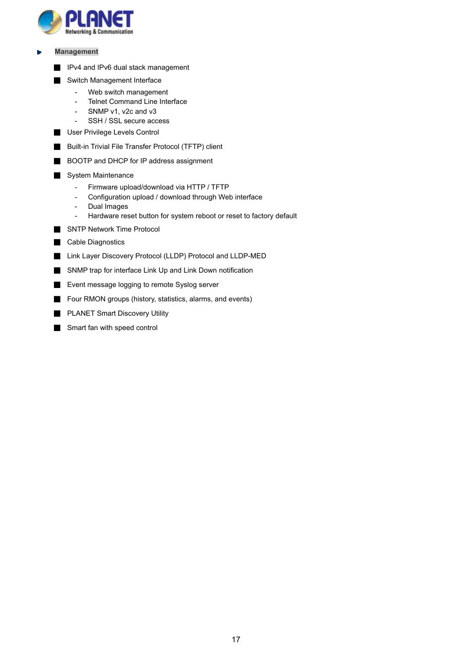 PLANET GS-4210-8P2S User Manual | Page 17 / 353