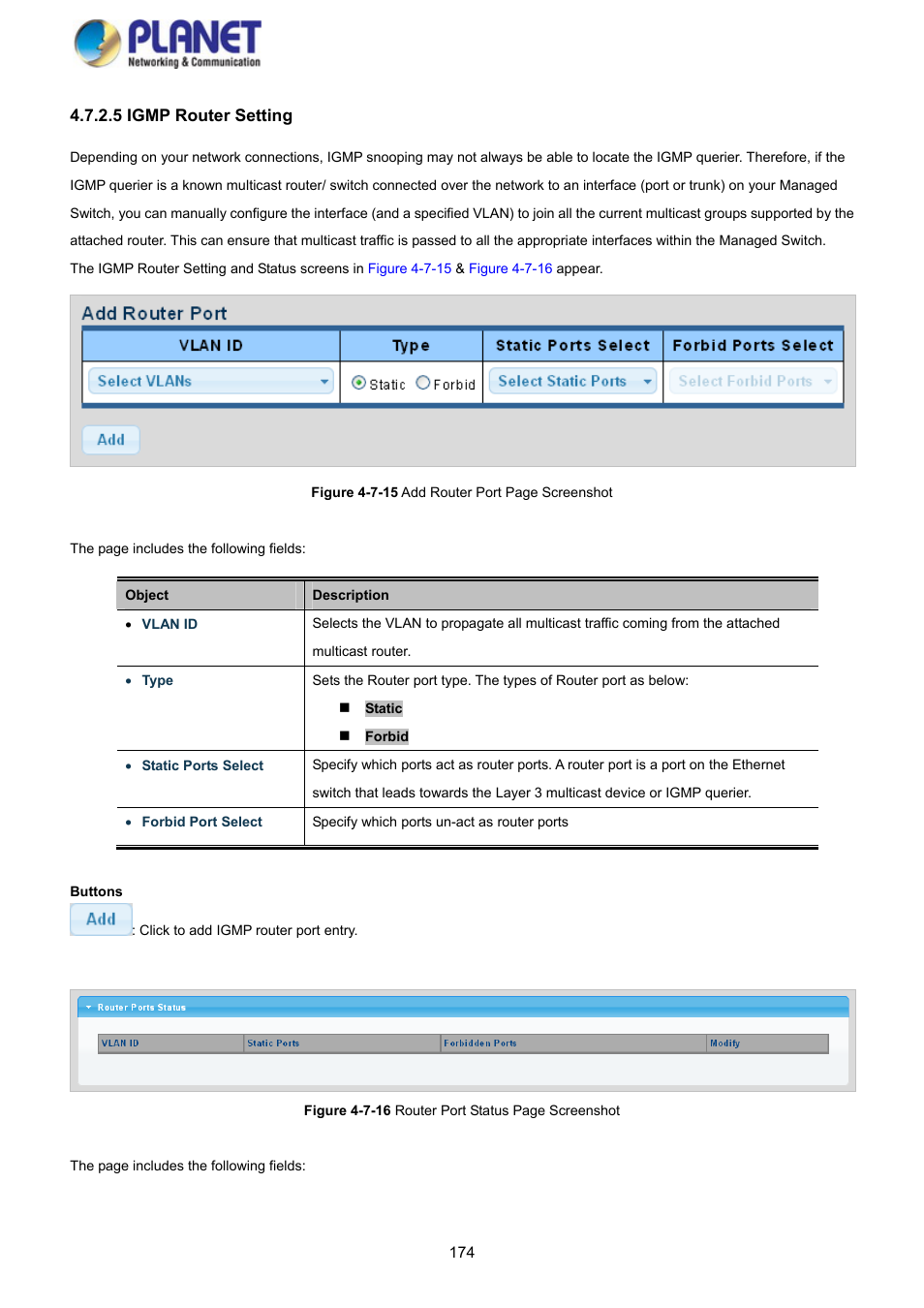 5 igmp router setting | PLANET GS-4210-8P2S User Manual | Page 174 / 353