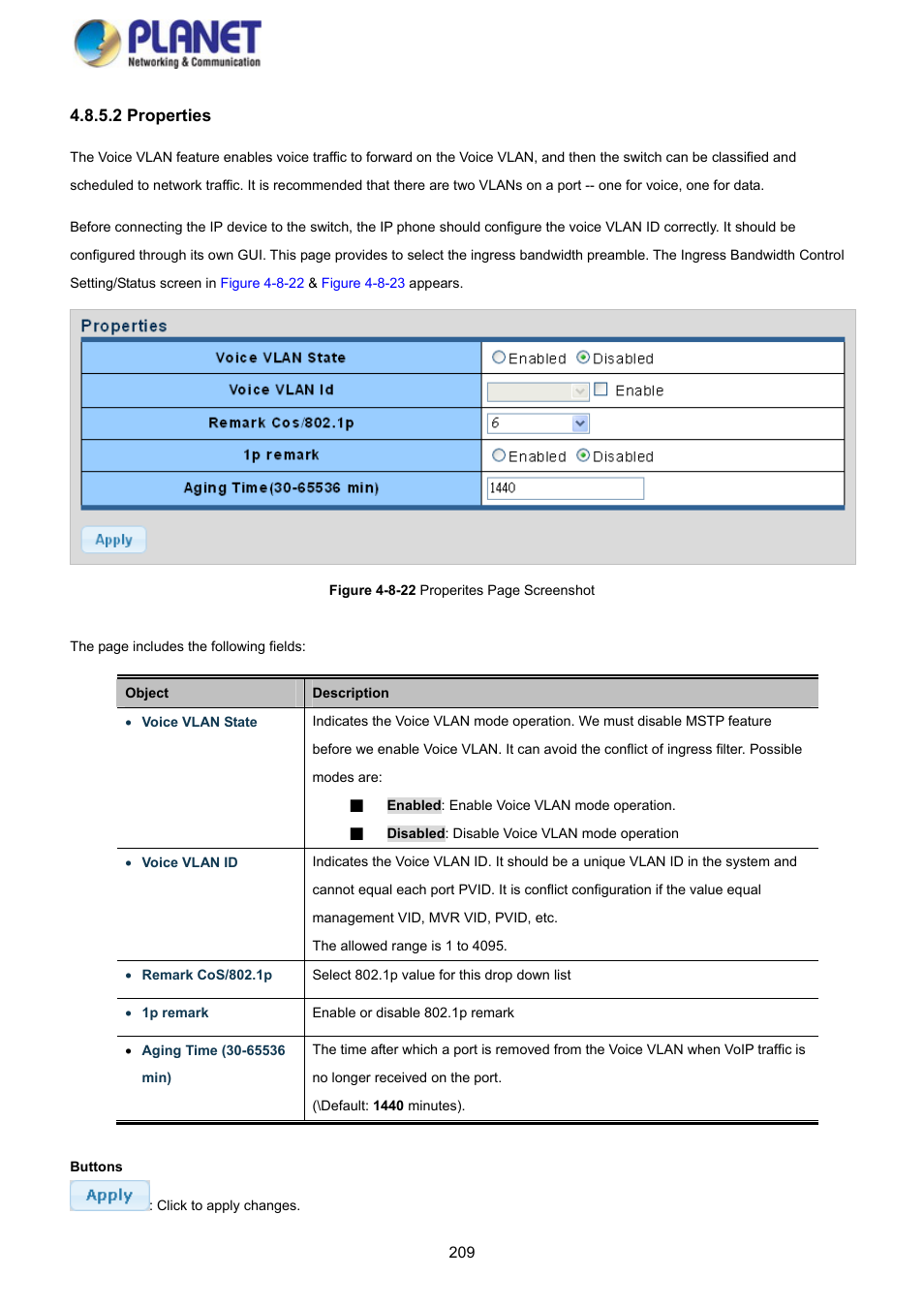 2 properties | PLANET GS-4210-8P2S User Manual | Page 209 / 353