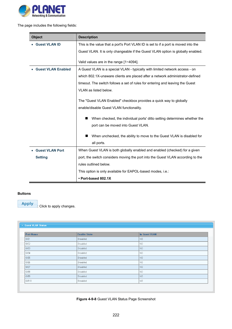 PLANET GS-4210-8P2S User Manual | Page 222 / 353