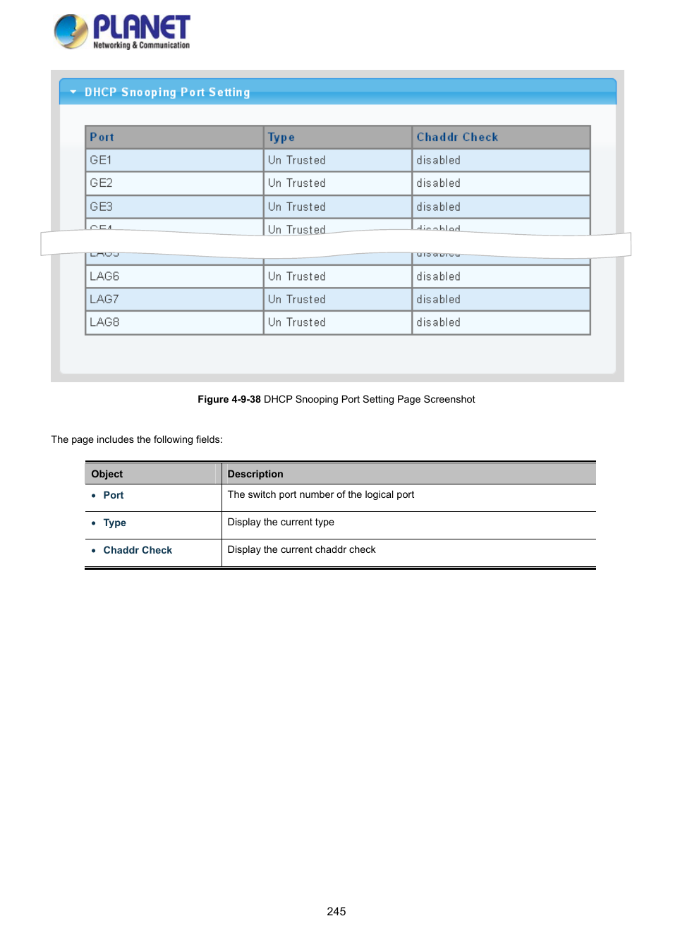 PLANET GS-4210-8P2S User Manual | Page 245 / 353