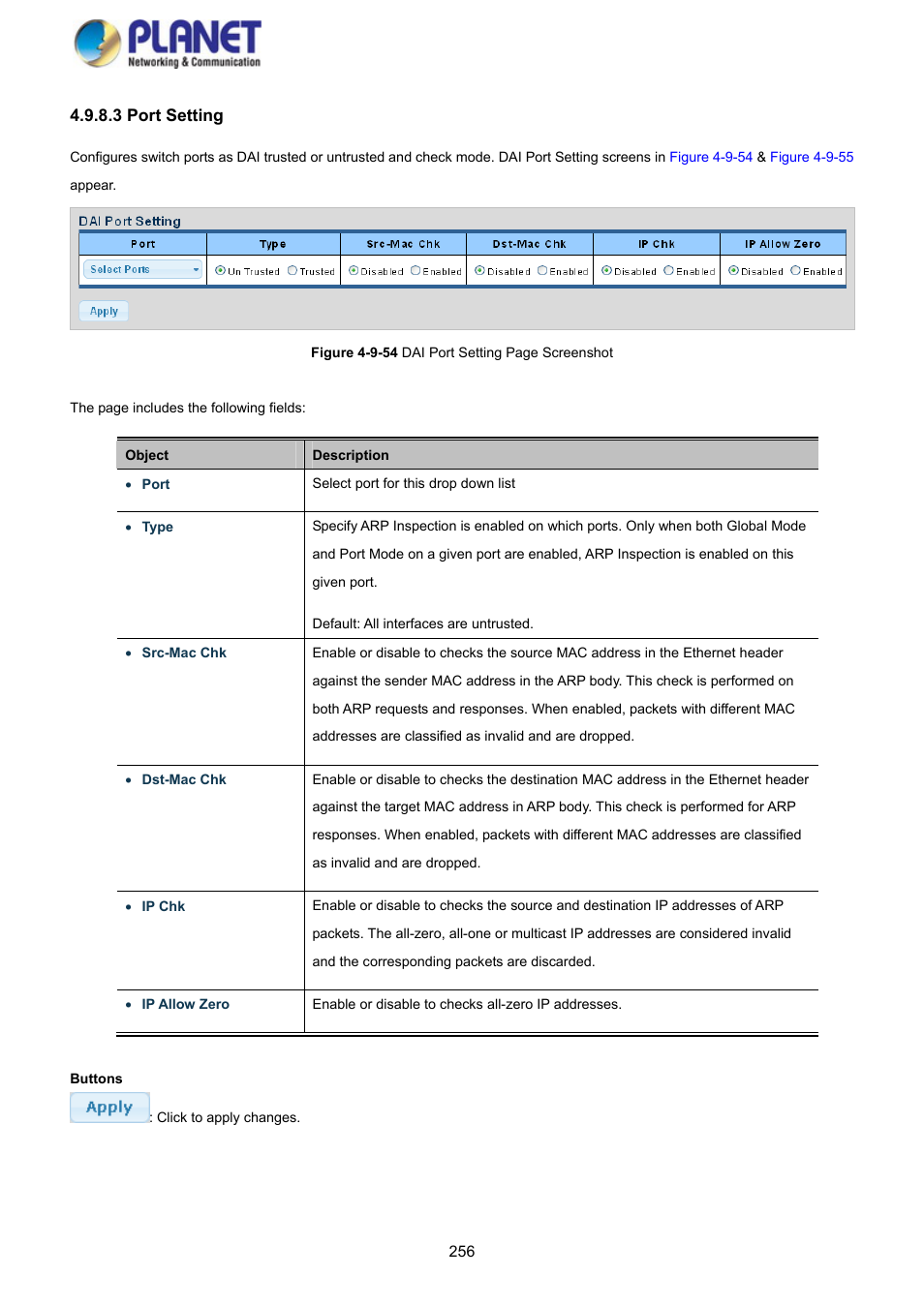 3 port setting | PLANET GS-4210-8P2S User Manual | Page 256 / 353