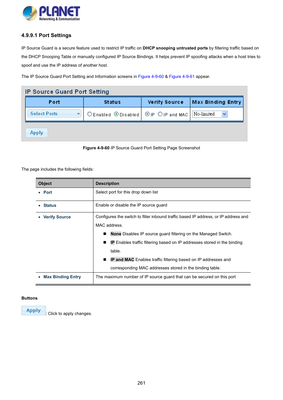 1 port settings | PLANET GS-4210-8P2S User Manual | Page 261 / 353