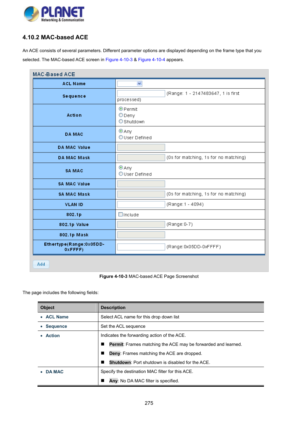 2 mac-based ace | PLANET GS-4210-8P2S User Manual | Page 275 / 353
