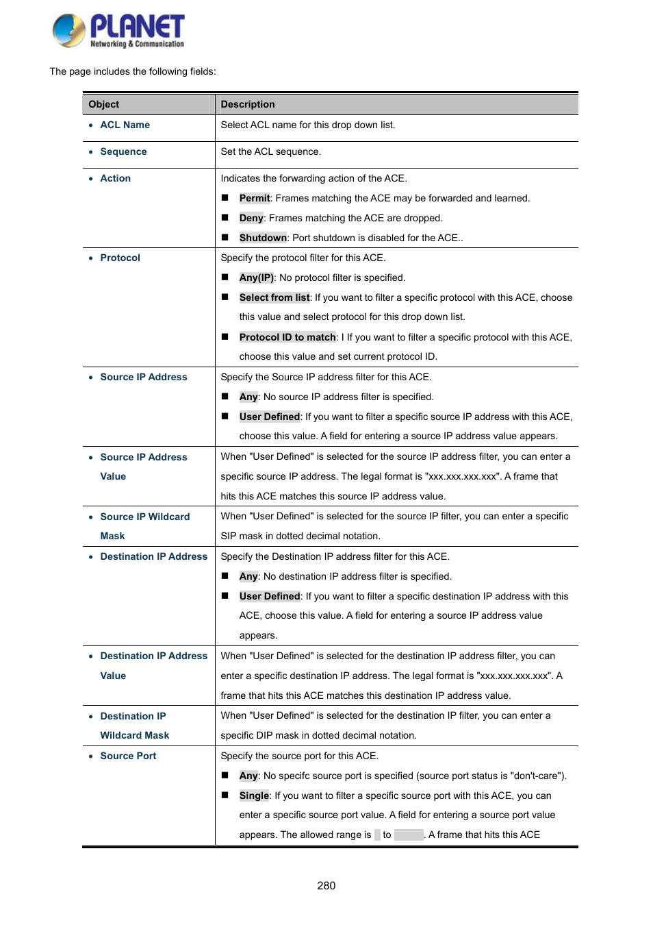 PLANET GS-4210-8P2S User Manual | Page 280 / 353