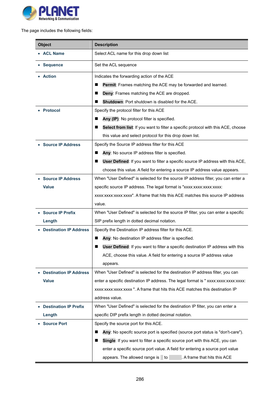 PLANET GS-4210-8P2S User Manual | Page 286 / 353