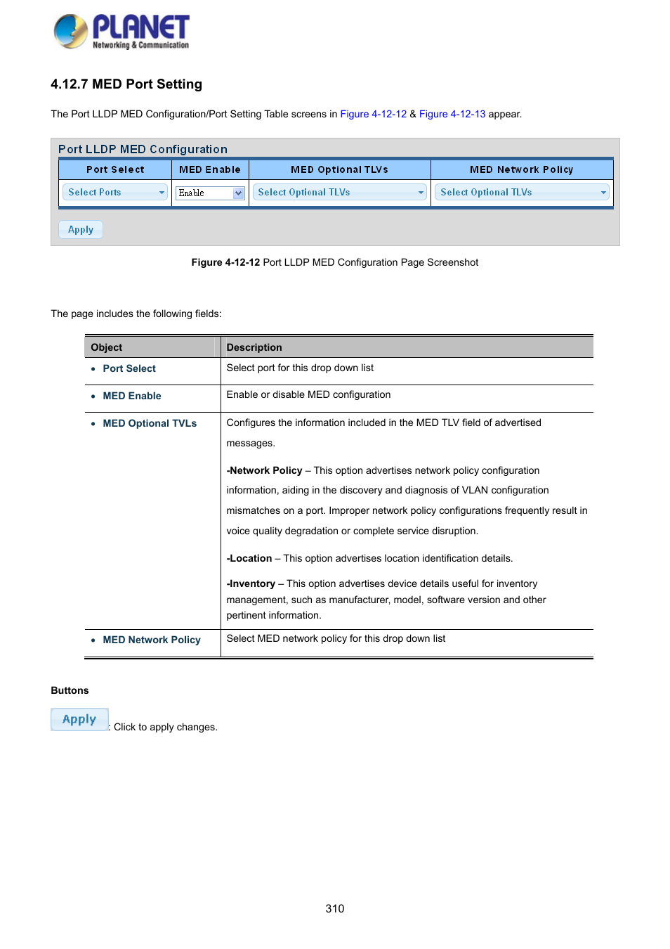 7 med port setting | PLANET GS-4210-8P2S User Manual | Page 310 / 353