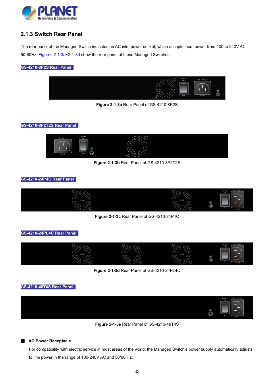 3 switch rear panel | PLANET GS-4210-8P2S User Manual | Page 33 / 353