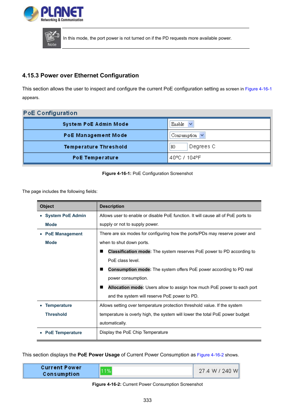 3 power over ethernet configuration | PLANET GS-4210-8P2S User Manual | Page 333 / 353