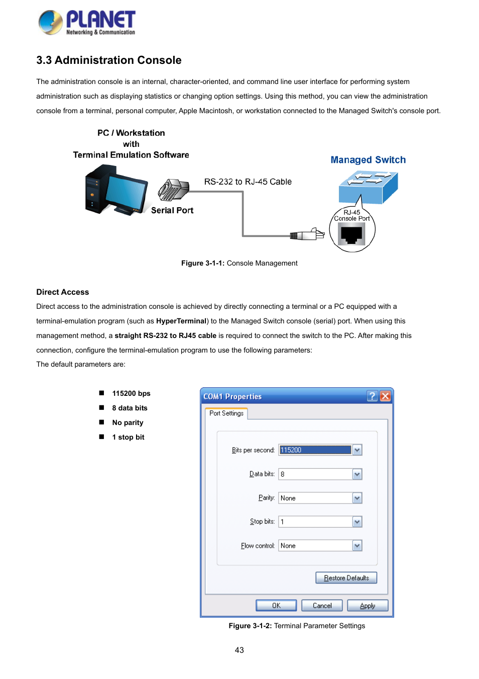 3 administration console | PLANET GS-4210-8P2S User Manual | Page 43 / 353