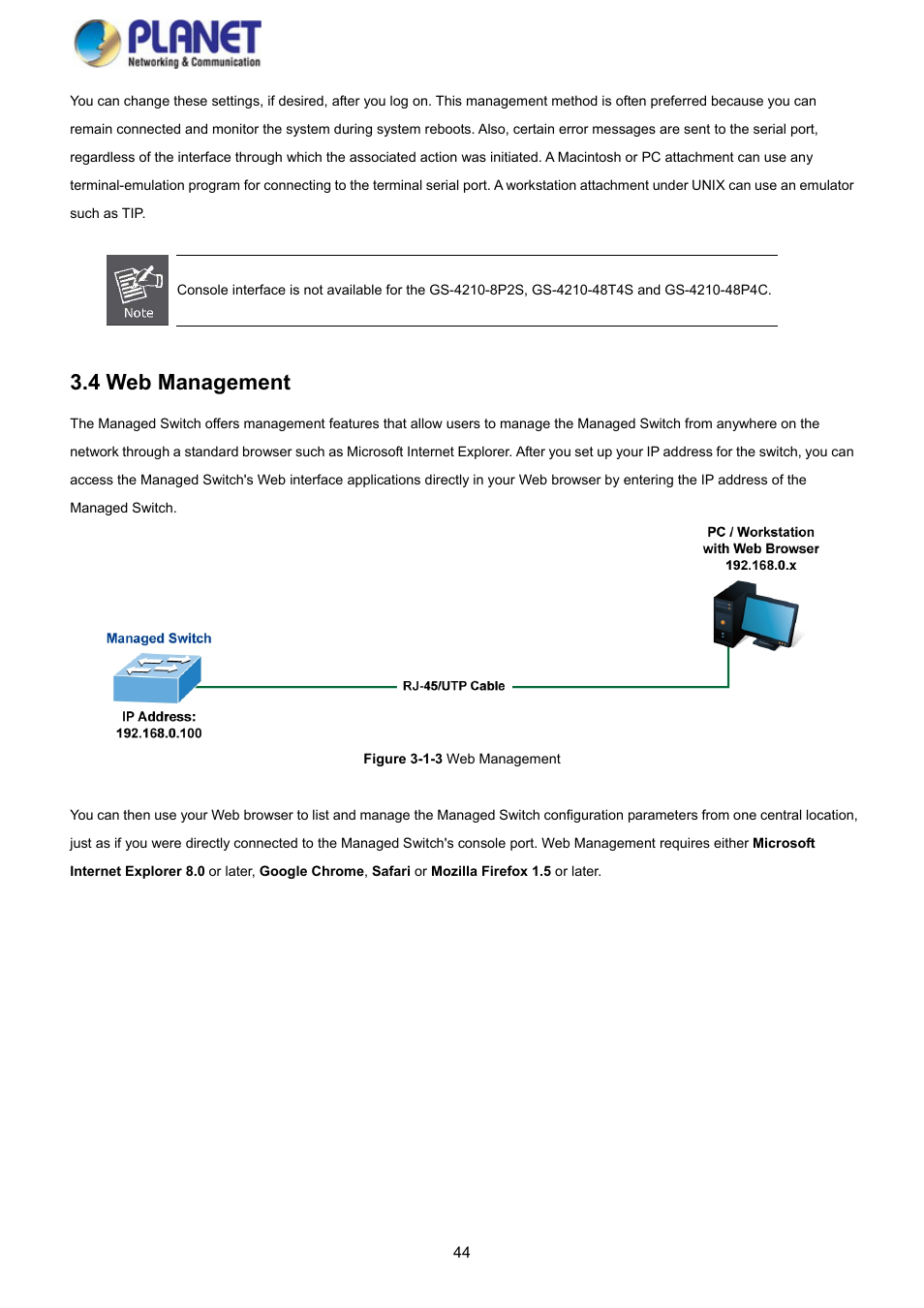 4 web management | PLANET GS-4210-8P2S User Manual | Page 44 / 353