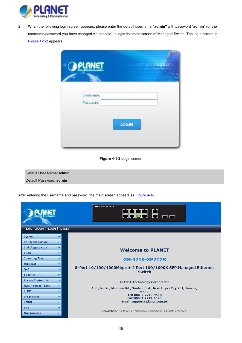 PLANET GS-4210-8P2S User Manual | Page 49 / 353
