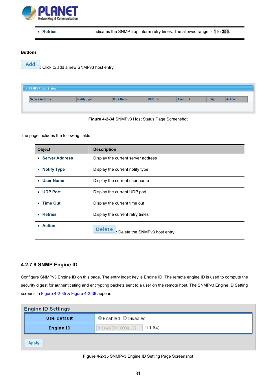 9 snmp engine id | PLANET GS-4210-8P2S User Manual | Page 81 / 353