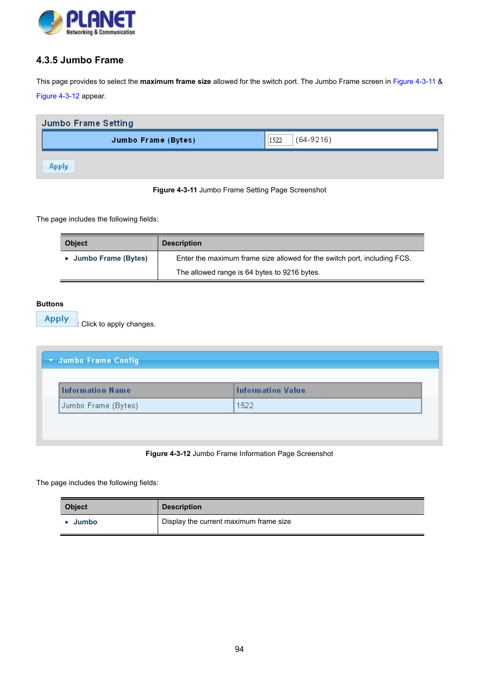 5 jumbo frame | PLANET GS-4210-8P2S User Manual | Page 94 / 353