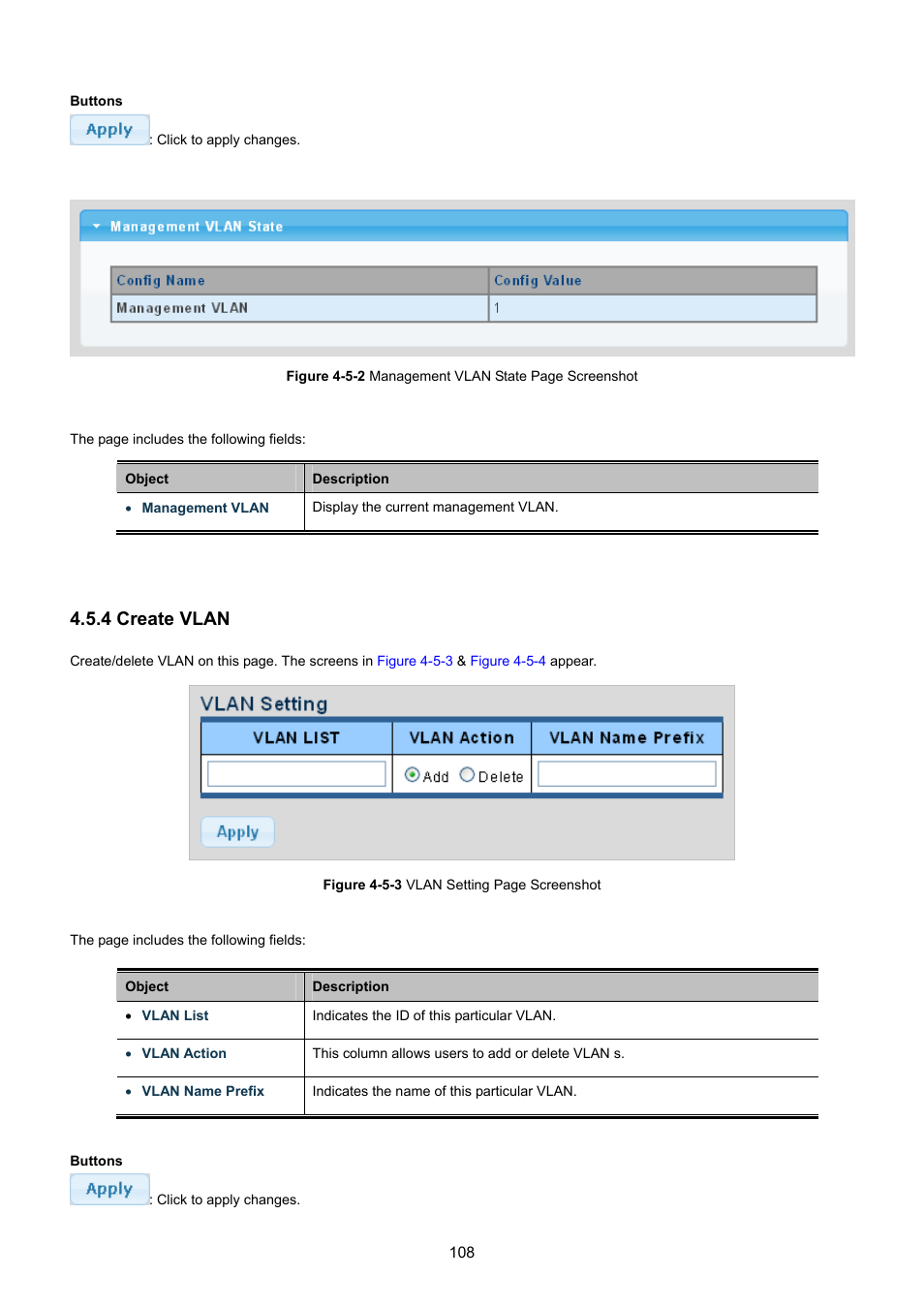 4 create vlan | PLANET GS-4210-8P2T2S User Manual | Page 108 / 331