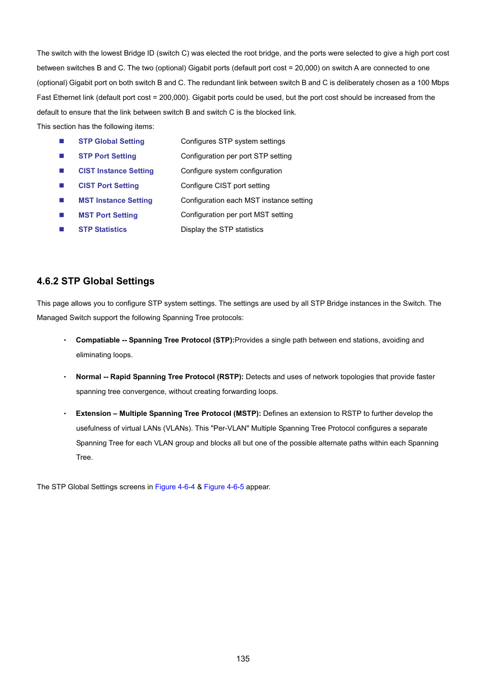 2 stp global settings | PLANET GS-4210-8P2T2S User Manual | Page 135 / 331