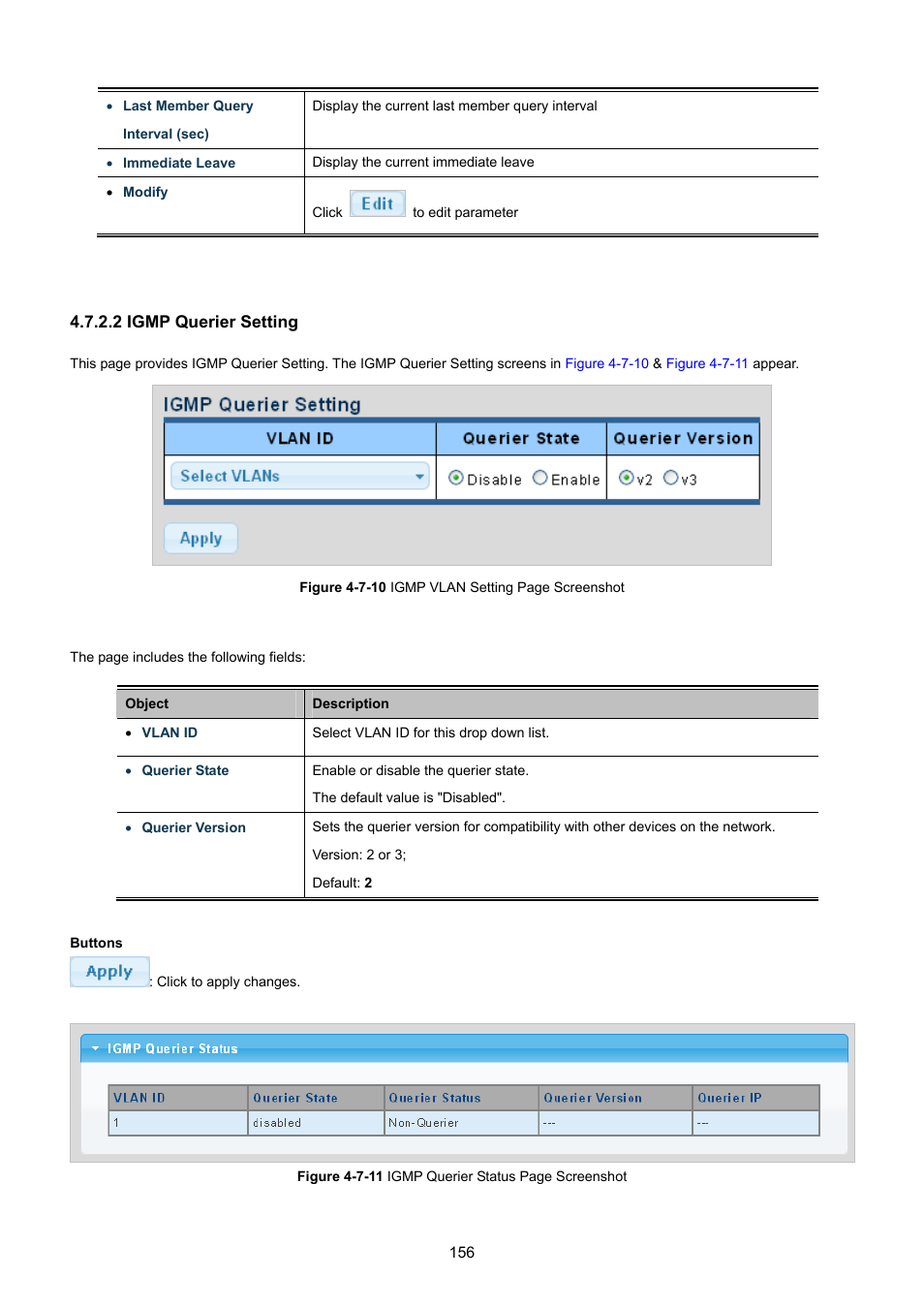 2 igmp querier setting | PLANET GS-4210-8P2T2S User Manual | Page 156 / 331