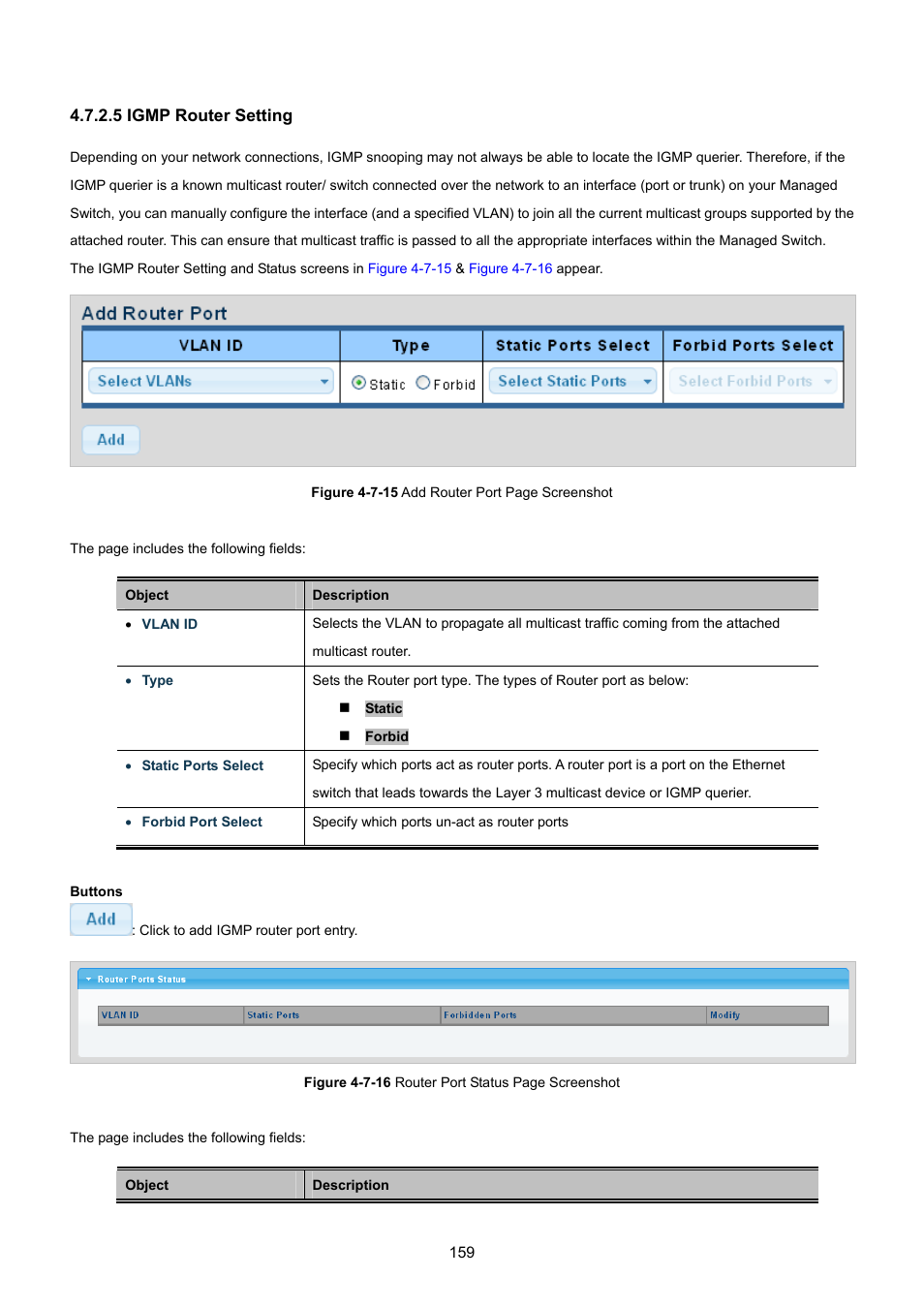 5 igmp router setting | PLANET GS-4210-8P2T2S User Manual | Page 159 / 331