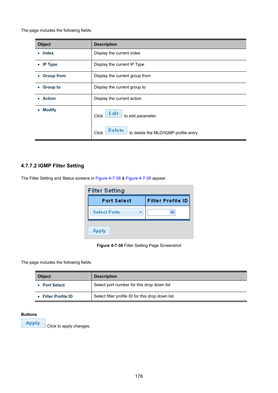 2 igmp filter setting | PLANET GS-4210-8P2T2S User Manual | Page 176 / 331