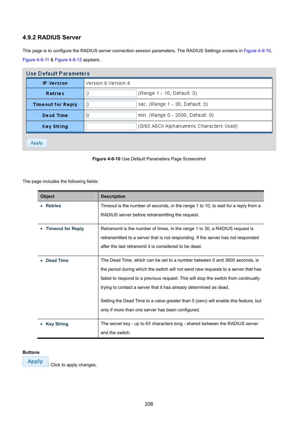 2 radius server | PLANET GS-4210-8P2T2S User Manual | Page 208 / 331