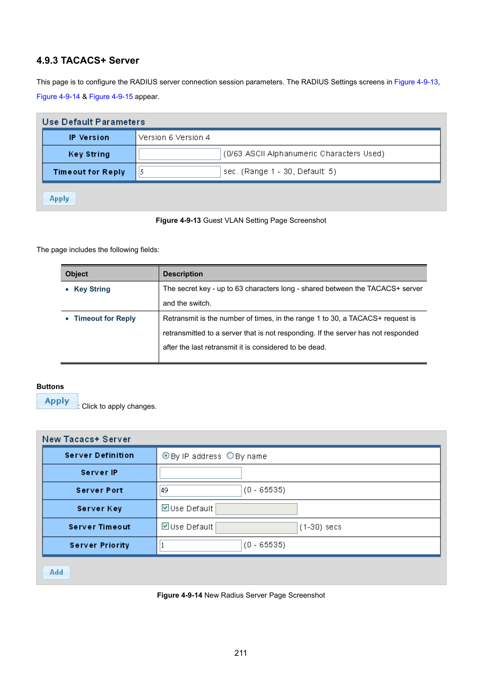 3 tacacs+ server | PLANET GS-4210-8P2T2S User Manual | Page 211 / 331