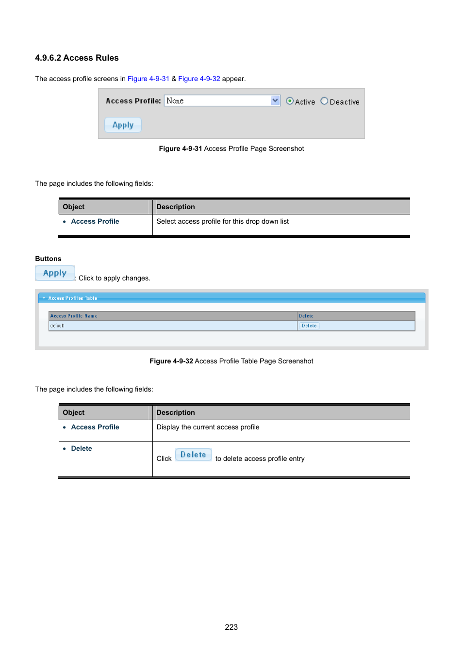 2 access rules | PLANET GS-4210-8P2T2S User Manual | Page 223 / 331