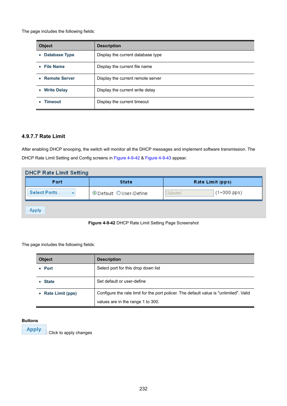 7 rate limit | PLANET GS-4210-8P2T2S User Manual | Page 232 / 331
