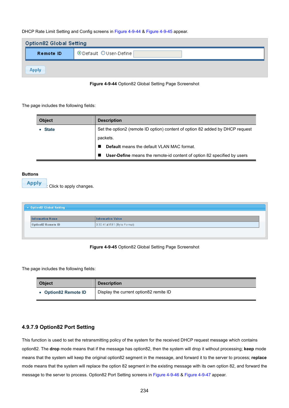 9 option82 port setting | PLANET GS-4210-8P2T2S User Manual | Page 234 / 331