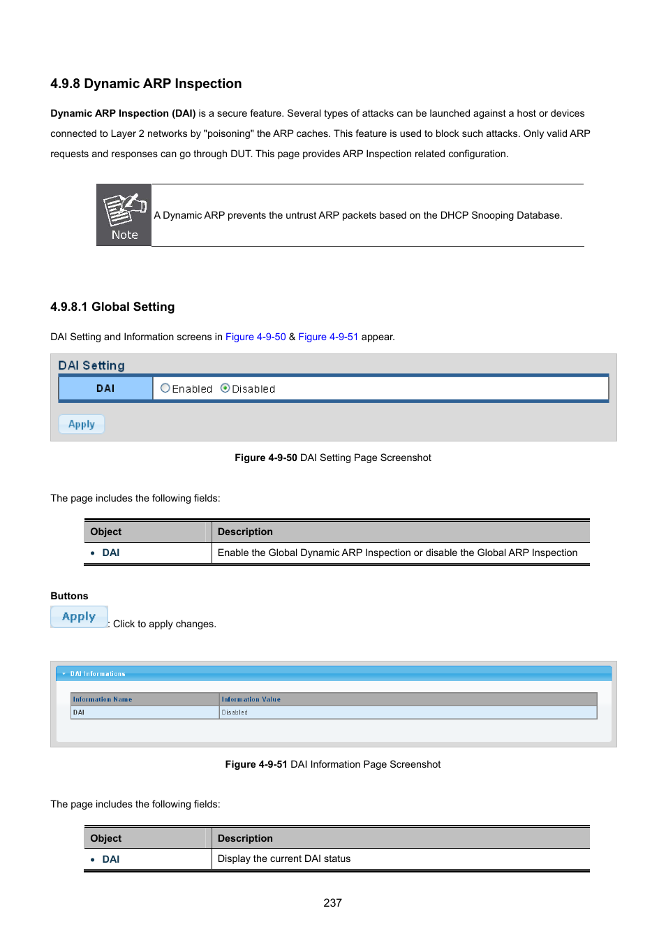 8 dynamic arp inspection, 1 global setting | PLANET GS-4210-8P2T2S User Manual | Page 237 / 331