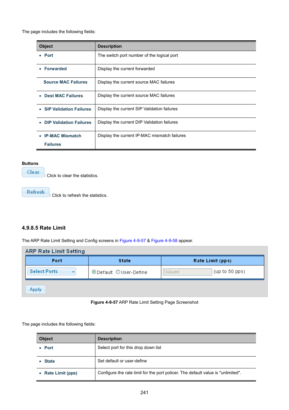 5 rate limit | PLANET GS-4210-8P2T2S User Manual | Page 241 / 331