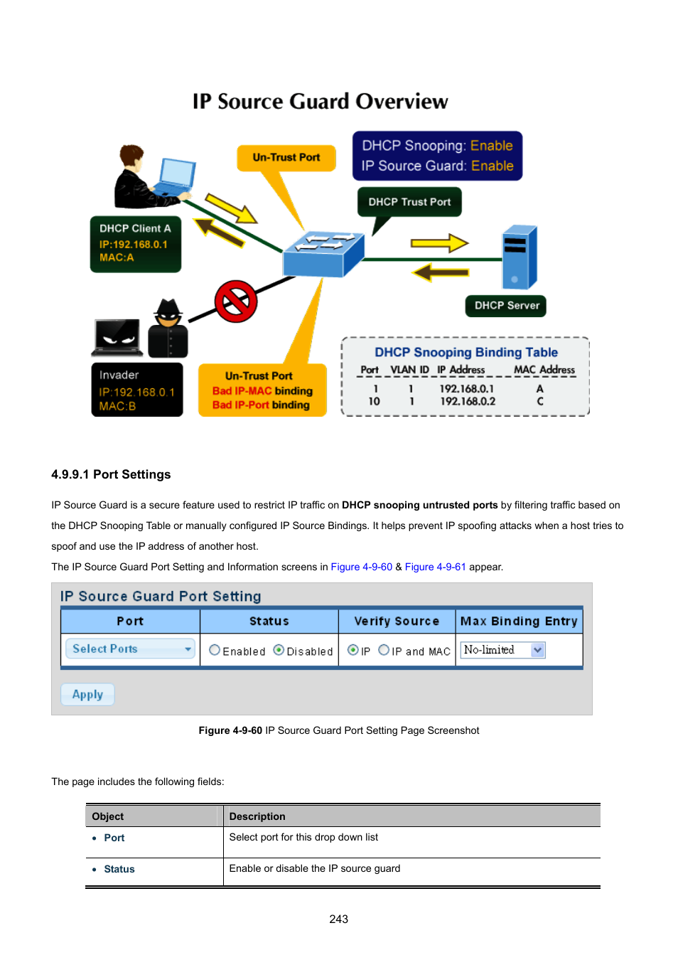 1 port settings | PLANET GS-4210-8P2T2S User Manual | Page 243 / 331