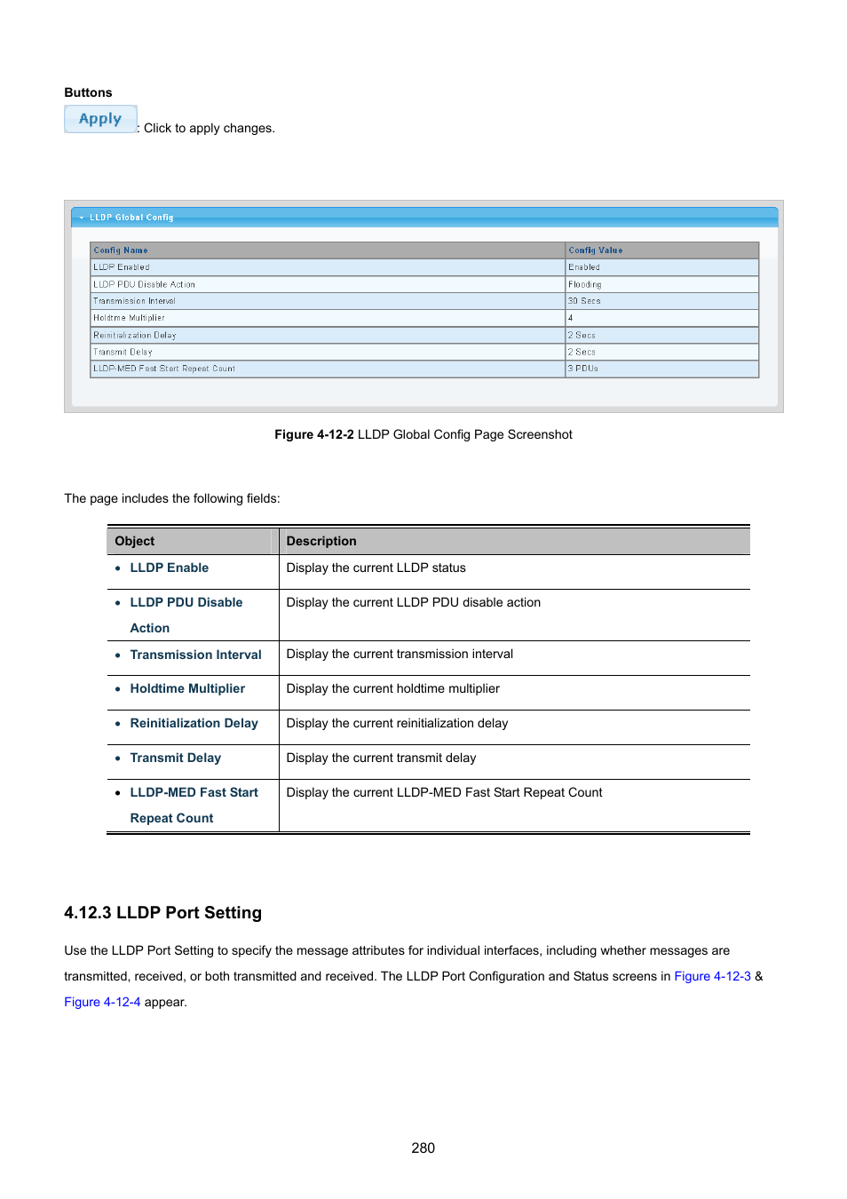 3 lldp port setting | PLANET GS-4210-8P2T2S User Manual | Page 280 / 331