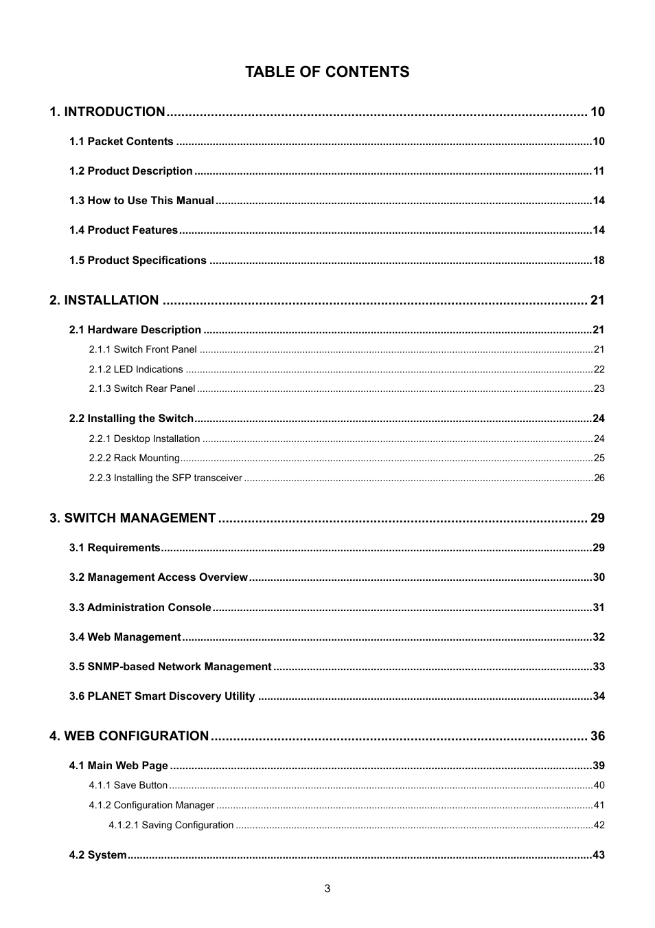 PLANET GS-4210-8P2T2S User Manual | Page 3 / 331